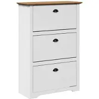 vidaXL Schoenenrek BODO 80x35x118 cm wit en bruin