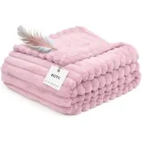 BOTC Luxe Fleece deken - Plaid - Super Zacht, Warm en Donzig - Cadeau - 200x230cm - Roze