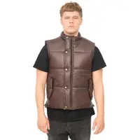 Infinity Leather Klassiek leren puffervest voor heren - Nottingham
