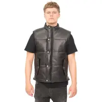 Infinity Leather Klassiek leren puffervest voor heren - Nottingham