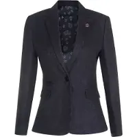 TruClothing Womens Tweed visgraat zwarte wol jaren 1920 blazer