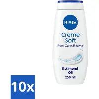 Nivea 10 x Douchecrème Soft 250 ml - Douchecrème - Hydratatie - Amandelolie - Zachte Huid - Voedend Schuim