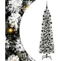 vidaXL Kunstkerstboom Wit 210 cm PVC en Metaal en Plastic