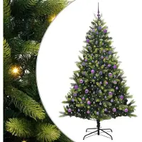 vidaXL Kunstmatige Scharnierende Kerstboom 300 LEDs Groen 240 cm