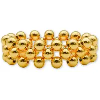 Marama - Armband Lizzy Goud Kralen 8 mm - gold plated - elastisch - stainless steel - gevlochten damesarmband - cadeau dames - cadeau moederdag