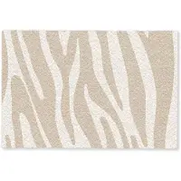 MuchoWow Deurmat 60x40 cm - Droogloopmat Zebraprint - Beige - Wit - Dierenprint - Mat voor binnen - Schoonloopmat - Deurmatten met print - Inloopmat