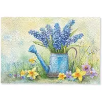 MuchoWow Deurmat 60x40 cm - Droogloopmat Gieter - Lavendel - Bloesems - Mat voor binnen - Schoonloopmat - Deurmatten met print - Inloopmat