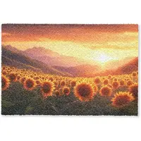 MuchoWow Deurmat 90x60 cm - Droogloopmat Zonnebloemen - Zonsondergang - Landschap - Mat voor binnen - Schoonloopmat - Deurmatten met print - Inloopmat
