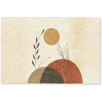 MuchoWow Deurmat 60x40 cm - Droogloopmat Planten - Abstract - Vormen - Mat voor binnen - Schoonloopmat - Deurmatten met print - Inloopmat