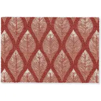 MuchoWow Deurmat 60x40 cm - Droogloopmat Bladeren - Rood - Elegant - Mat voor binnen - Schoonloopmat - Deurmatten met print - Inloopmat