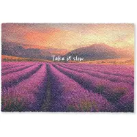 MuchoWow Deurmat 60x40 cm - Droogloopmat Lavendelveld - Quote - Zonsondergang - Mat voor binnen - Schoonloopmat - Deurmatten met print - Inloopmat