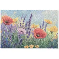 MuchoWow Deurmat 90x60 cm - Droogloopmat Weide - Bloemen - Kleurrijk - Mat voor binnen - Schoonloopmat - Deurmatten met print - Inloopmat
