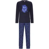 B.NOSY pyjama zwart/blauw Jongens Katoen Ronde hals All over print - maat 134/140