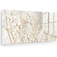 MuchoWow Glasschilderij 40x20 cm - Schilderij acrylglas - Natuur - Takken - Bloemen - Foto op glas - Muurdecoratie woonkamer - Wanddecoratie slaapkamer - Schilderijen