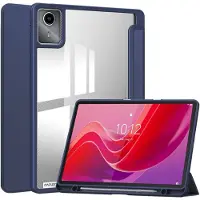 Lunso Geschikt voor Lenovo Tab M11 - Luxe Acrylic Tri-Fold Bookcase hoes - Blauw