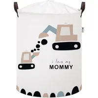 Sipo Graafmachine Speelgoedopbergmand - Katoenen Opbergbox met "I Love My Mommy" - Kinderwasmand - 43 Liter - 35x35x45 cm - Speelgoedmand -