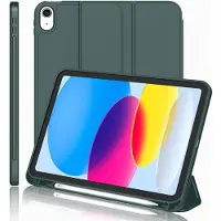 Ntech Hoes geschikt voor iPad A16 hoes - ipad 2025 hoes Pine Groen - iPad (A16) 11th/10th Generation Case(2025/2022) met pencil houder - Smart bookcase