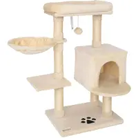 Lionto Kattenboom , 93 cm hoog, met hol, ligplaats, speelbal en sisalstengels, compact model, beige