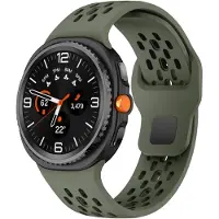 Strap-it Siliconen 'Air' bandje met druksluiting geschikt voor Samsung Galaxy Watch 9 (40/44mm) / Watch 8 (40/44mm) / 8 Classic (46mm) - legergroen