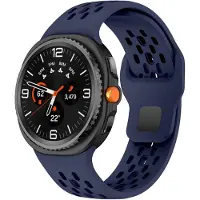 Strap-it Siliconen 'Air' bandje met druksluiting geschikt voor Samsung Galaxy Watch 9 (40/44mm) / Watch 8 (40/44mm) / 8 Classic (46mm) - donkerblauw