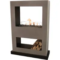 Xaralyn Bio-ethanol haard - Lasize BB - betonlook - 3 KW verwarming - sfeerhaard - doorkijkhaard - room divider