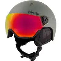 Sinner Titan Visor Helm Matte Moss Green - Blue Mirror Cat.2 S