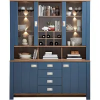 Innostyle Dijon buffetblad + dressoir op houtbasis Parisian Blue/Haveleiche Cognac