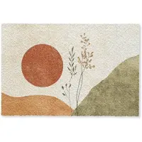 MuchoWow Deurmat 90x60 cm - Droogloopmat Zon - Abstract - Takken - Oranje - Mat voor binnen - Schoonloopmat - Deurmatten met print - Inloopmat