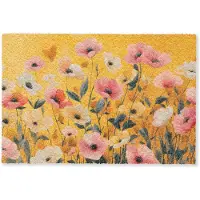 MuchoWow Deurmat 60x40 cm - Droogloopmat Bloemen - Veld - Geel - Mat voor binnen - Schoonloopmat - Deurmatten met print - Inloopmat