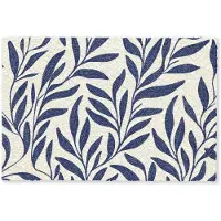MuchoWow Deurmat 60x40 cm - Droogloopmat Bladeren - Klimop - Donkerblauw - Mat voor binnen - Schoonloopmat - Deurmatten met print - Inloopmat