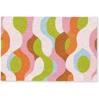 MuchoWow Deurmat 90x60 cm - Droogloopmat Abstract - Vormen - Roze - Mat voor binnen - Schoonloopmat - Deurmatten met print - Inloopmat