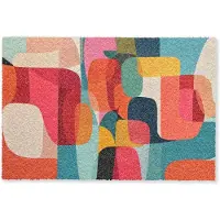 MuchoWow Deurmat 60x40 cm - Droogloopmat Vormen - Kleurrijk - Abstract - Vlakken - Mat voor binnen - Schoonloopmat - Deurmatten met print - Inloopmat