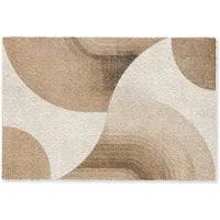 MuchoWow Deurmat 90x60 cm - Droogloopmat Retro - Geometrische lagen - Aardetinten - Mat voor binnen - Schoonloopmat - Deurmatten met print - Inloopmat