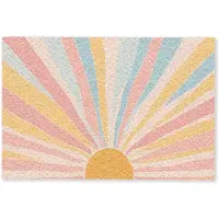 MuchoWow Deurmat 60x40 cm - Droogloopmat Illustratie - Zon - Pastelkleuren - Mat voor binnen - Schoonloopmat - Deurmatten met print - Inloopmat