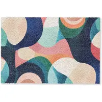 MuchoWow Deurmat 60x40 cm - Droogloopmat Abstract - Blauw - Roze - Mat voor binnen - Schoonloopmat - Deurmatten met print - Inloopmat