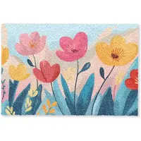 MuchoWow Deurmat 90x60 cm - Droogloopmat Illustratie - Bloemen - Kleurrijk - Mat voor binnen - Schoonloopmat - Deurmatten met print - Inloopmat