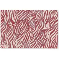 MuchoWow Deurmat 90x60 cm - Droogloopmat Golvende vormen - Abstract - Rood - Mat voor binnen - Schoonloopmat - Deurmatten met print - Inloopmat