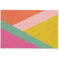MuchoWow Deurmat 60x40 cm - Droogloopmat Driehoeken - Kleurrijk - Abstract - Mat voor binnen - Schoonloopmat - Deurmatten met print - Inloopmat