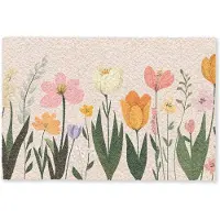 MuchoWow Deurmat 90x60 cm - Droogloopmat Pasteltinten - Bloemen - Illustratie - Mat voor binnen - Schoonloopmat - Deurmatten met print - Inloopmat