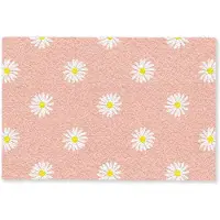 MuchoWow Deurmat 60x40 cm - Droogloopmat Madeliefjes - Pastel - Wit - Roze - Bloemen print - Mat voor binnen - Schoonloopmat - Deurmatten met print - Inloopmat
