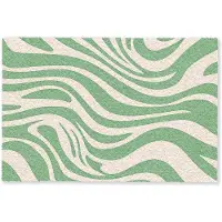 MuchoWow Deurmat 90x60 cm - Droogloopmat Zebrapatroon - Groen - Retro - Mat voor binnen - Schoonloopmat - Deurmatten met print - Inloopmat