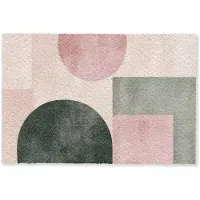 MuchoWow Deurmat 90x60 cm - Droogloopmat Vormen - Abstract - Cirkel - Zwart - Mat voor binnen - Schoonloopmat - Deurmatten met print - Inloopmat