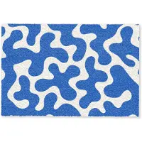 MuchoWow Deurmat 60x40 cm - Droogloopmat Vormen - Abstract - Blauw - Golven - Mat voor binnen - Schoonloopmat - Deurmatten met print - Inloopmat