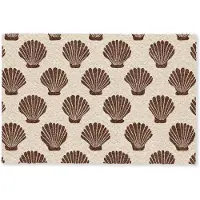 MuchoWow Deurmat 60x40 cm - Droogloopmat Schelpen - Bruin - Patroon - Mat voor binnen - Schoonloopmat - Deurmatten met print - Inloopmat