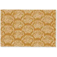 MuchoWow Deurmat 60x40 cm - Droogloopmat Waaierachtige motieven - Geel - Vintage - Mat voor binnen - Schoonloopmat - Deurmatten met print - Inloopmat