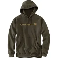 Carhartt Hoodie Men Marquette Logo Sweatshirt Burnished Logs Heather-S