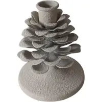 Mansion Atmosphere Kandelaar Pinecone Wit 9,5x9,5x11,5cm Grijs grijs Metaal