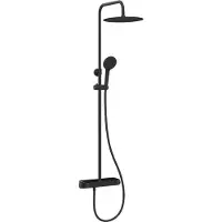 Saqu Total Control regendoucheset met 4 straalsoorten en planchet Ø30cm mat zwart