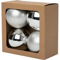 Intratuin Kerstbal Montrose Zilver D 10 Cm 4 Stuks