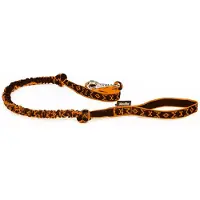 Manmat Bungee Hondenlijn 175–230 cm Oranje/Zwart – Schokabsorberende Riem met Musketonhaak – Comfortabele Treklijn voor Wandelen & Hardlopen